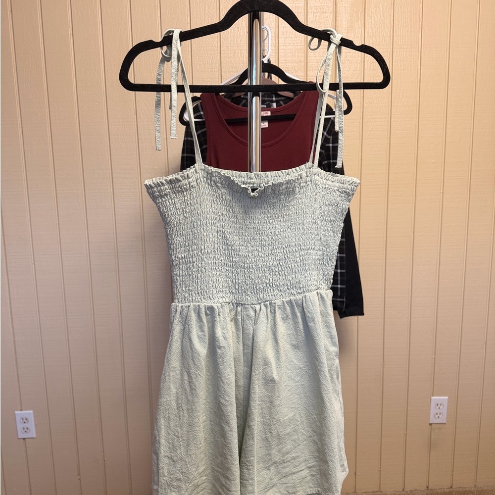 Elegant light green romper with Adjustable Straps